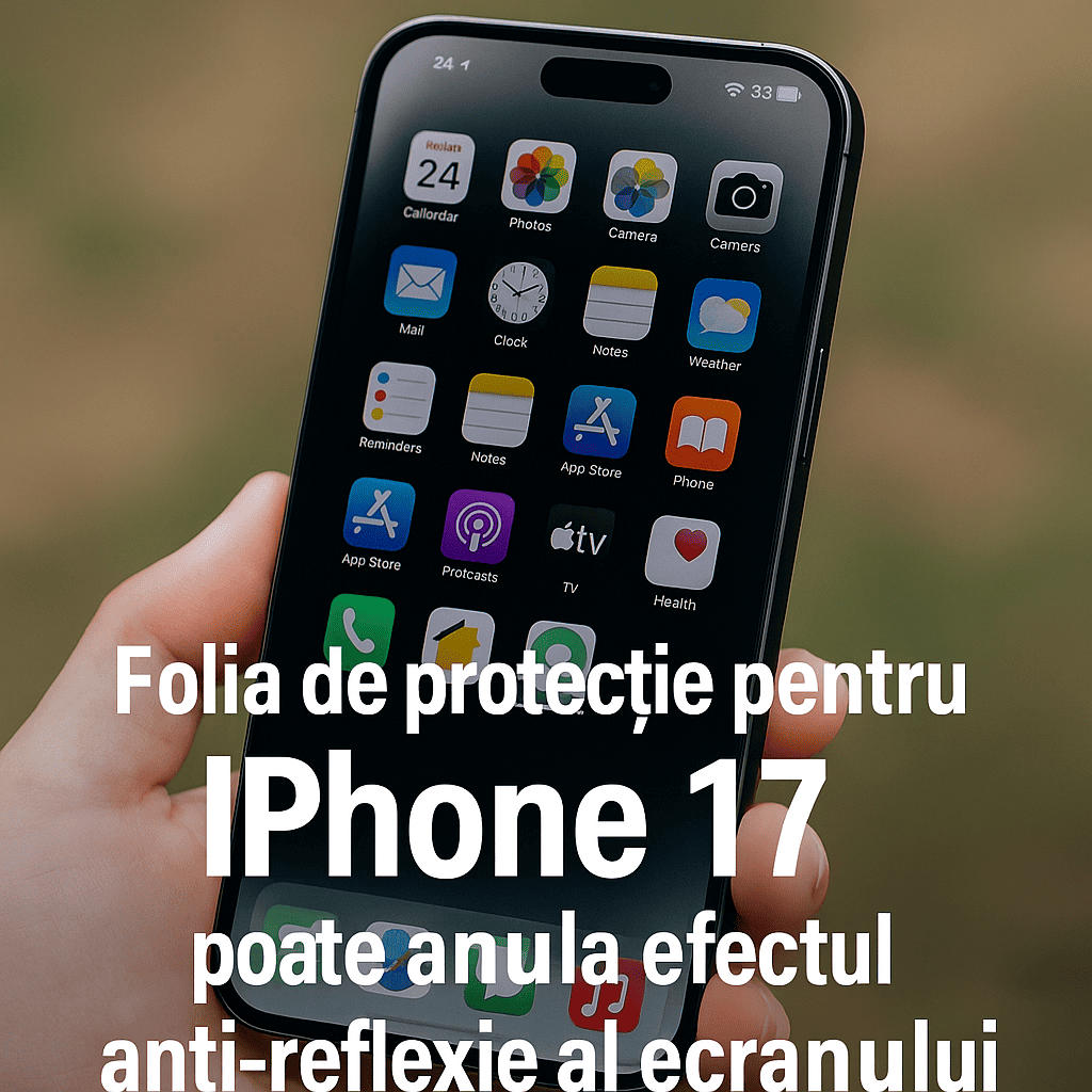 Folie de protecție antireflexie de înaltă calitate pentru iPhone 17 de la Technical IT Deva.